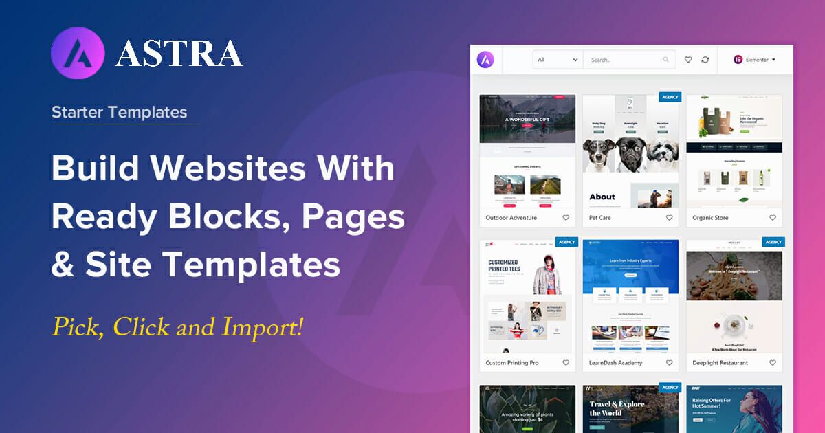 Astra Premium Starter Templates - Ready to Import Starter Websites