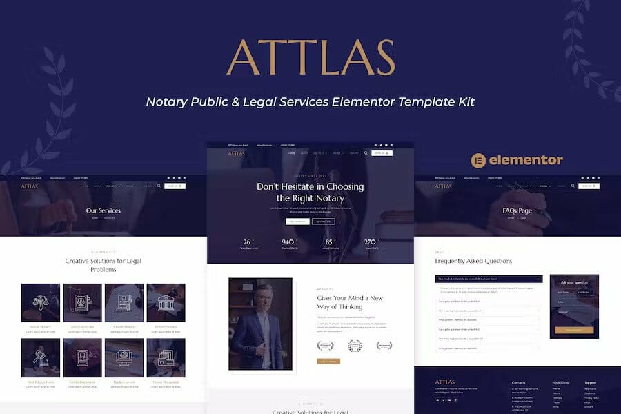 Attlas - Notary Public & Legal Services Elementor Template Kit