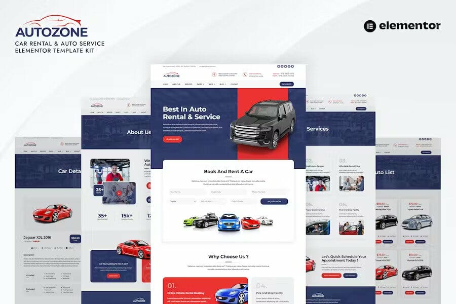 Autozone - Car Rental & Auto Service Elementor Template Kit