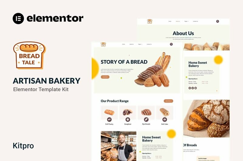 Baketale - Artisan Bakery Elementor Template Kit