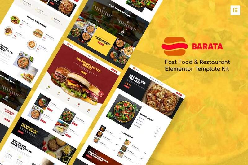 Barata - Fast Food & Burger Elementor Template Kit