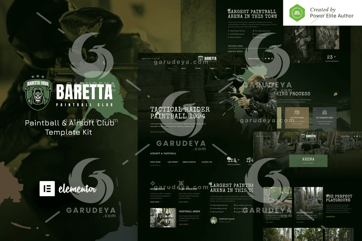 Baretta - Paintball & Airsoft Club Elementor Template Kit