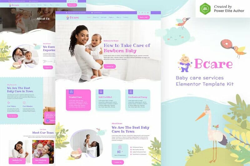 Bcare – Baby Care Services Elementor Template Kit