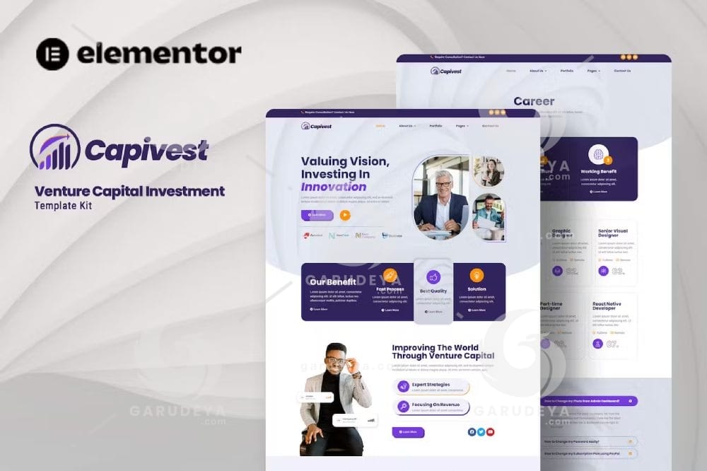 Capivest - Venture Capital Investment Elementor Template Kit