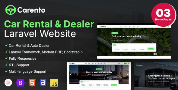 Carento - Car Rental Booking Laravel System
