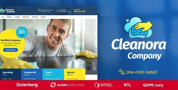 Cleanora - Cleaning Services WordPress Theme