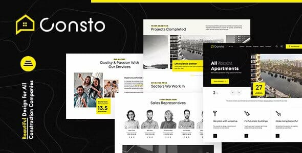 Consto Industrial Construction Company Theme