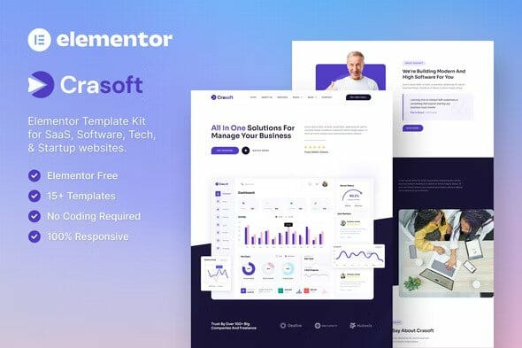 Crasoft – SaaS & Tech Startup Company Elementor Template Kit