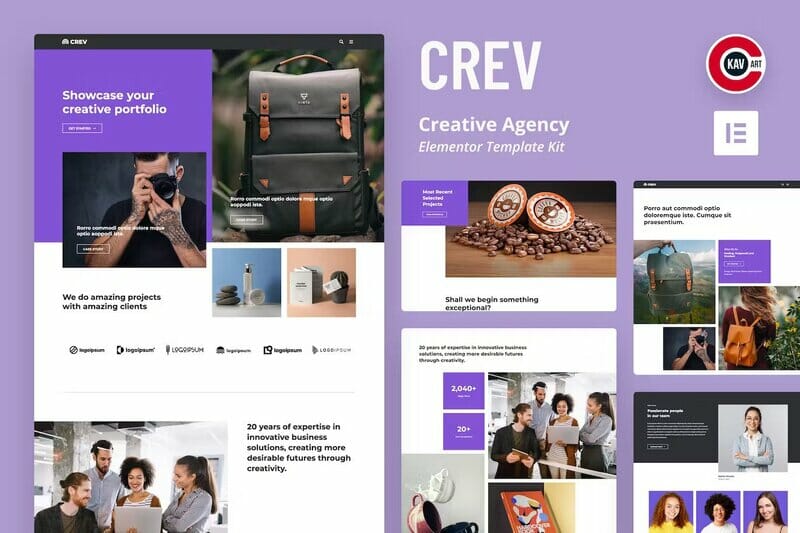 Crev - Creative Agency Elementor Template Kit