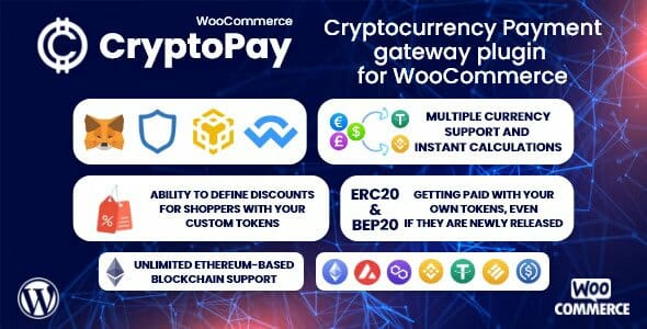 CryptoPay WooCommerce - Cryptocurrency payment gateway plugin