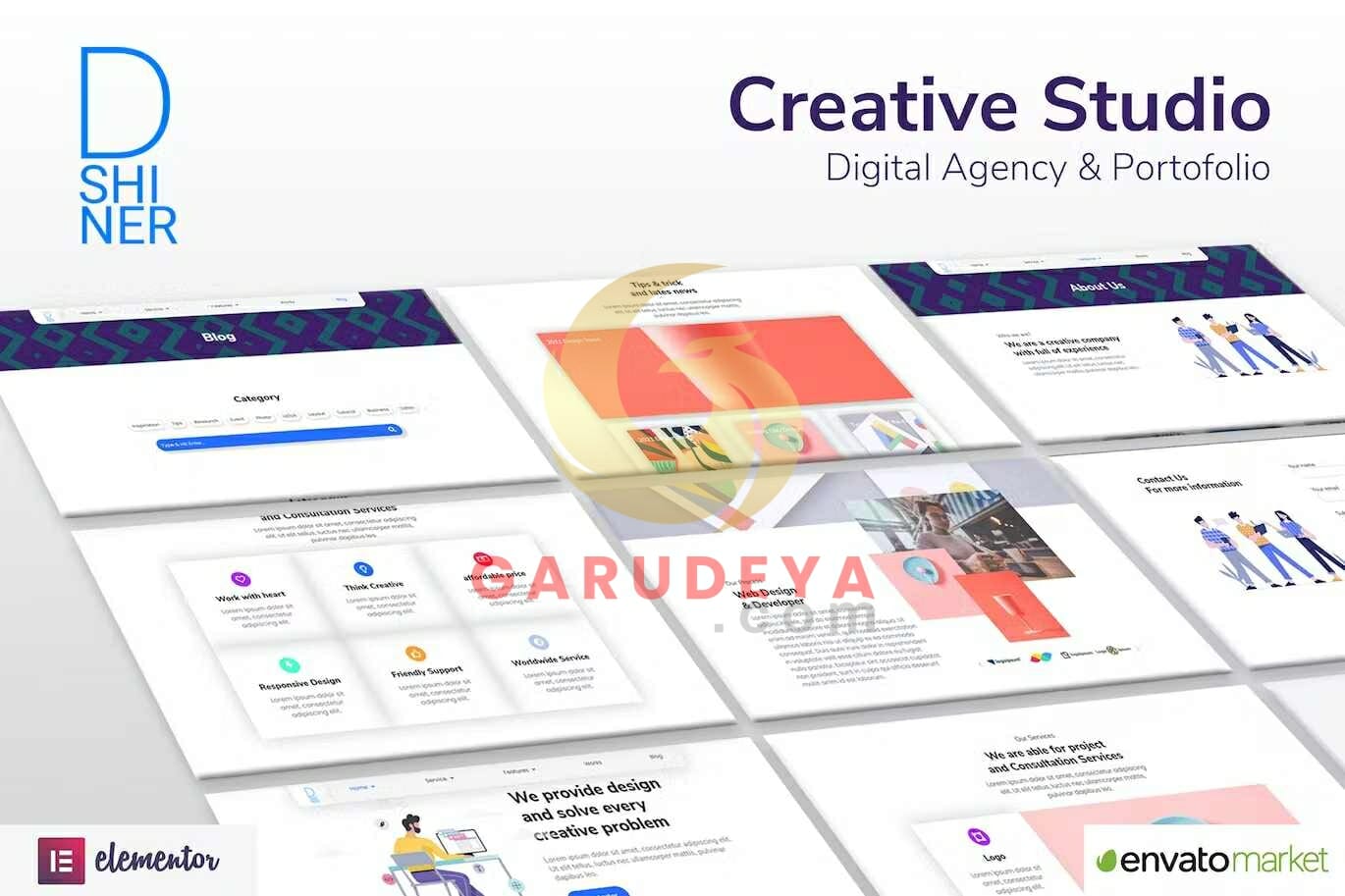 D'Shiner Creative Studio & Digital Agency Elementor Template Kit