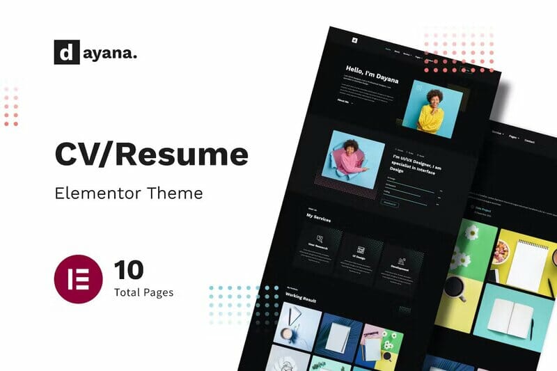 Dayana - Resume Elementor Template Kit