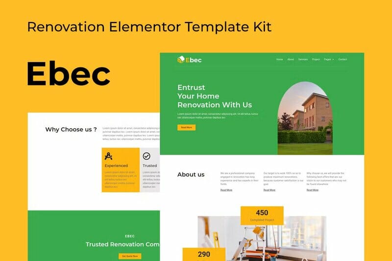 Ebec - Renovation Elementor Template Kit