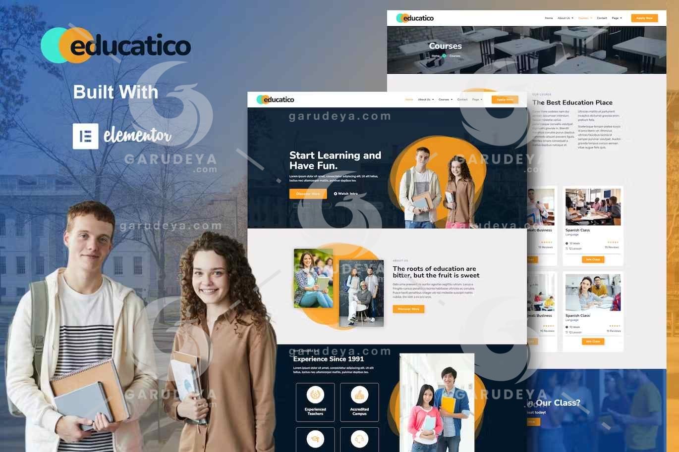 Educatico - Education School & Online Courses Elementor Template Kit