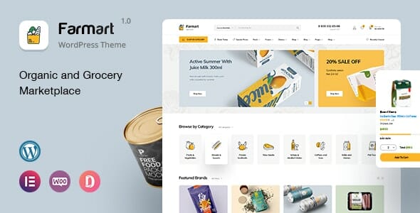 Farmart - Organic & Grocery Marketplace WordPress Theme