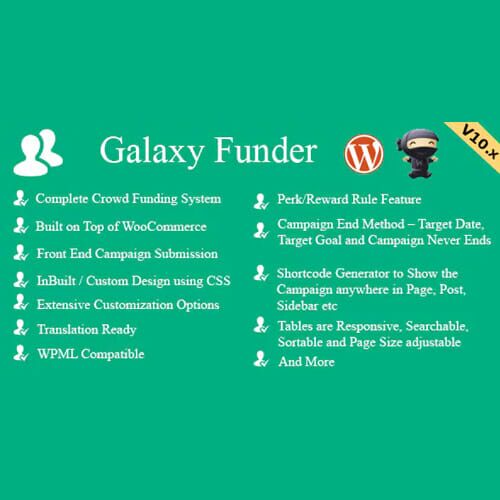 Galaxy Funder - WooCommerce Crowdfunding System