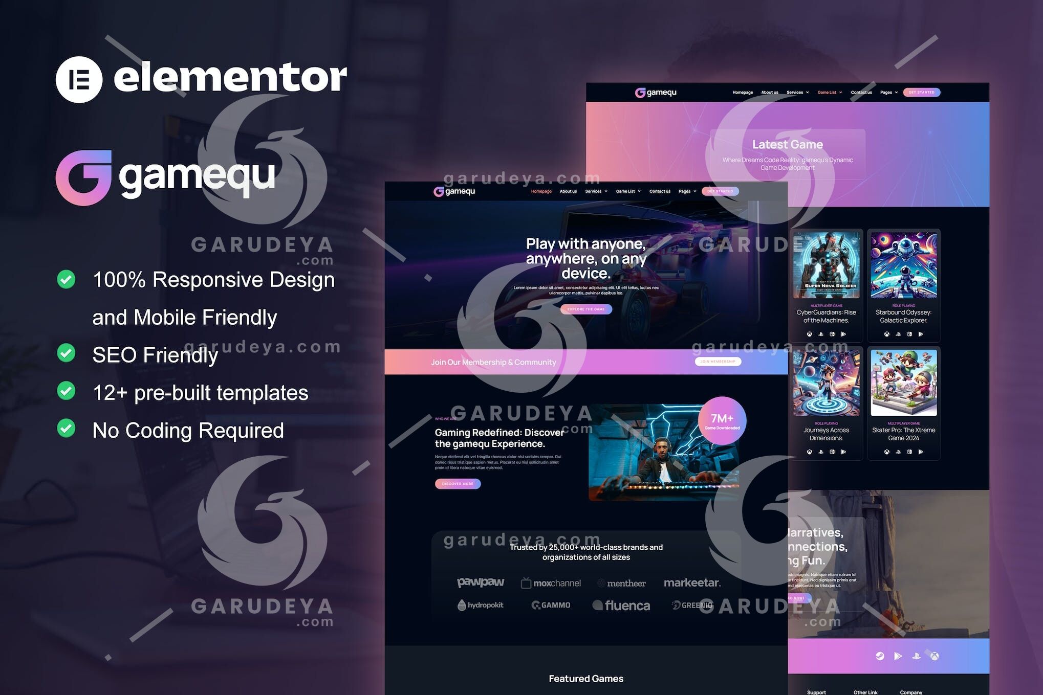 Gamequ - Game Publisher Elementor Pro Template Kit