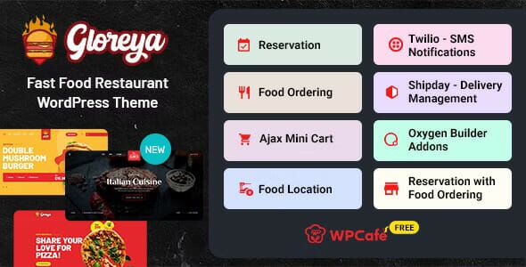 Gloreya - Restaurant Fast Food & Delivery WooCommerce Theme