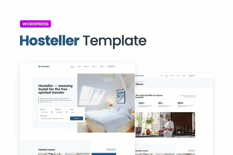 Hosteller – Hostel Booking Elementor Template Kit