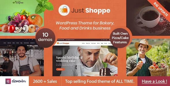 Justshoppe Elementor Cake Bakery Theme