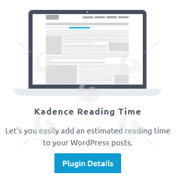 Kadence Reading Time Plugin