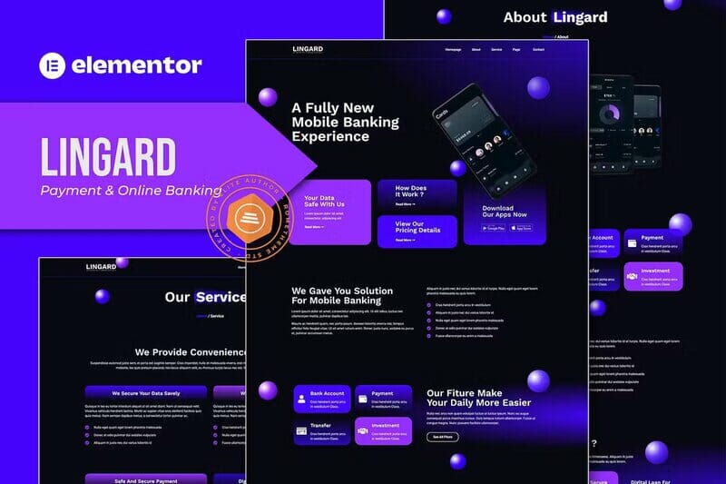 Lingard - Payment & Online Banking Elementor Template Kit