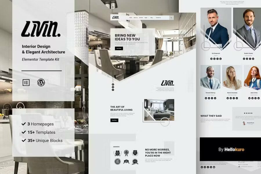 Livin - Interior Design & Architecture Elementor Template Kit