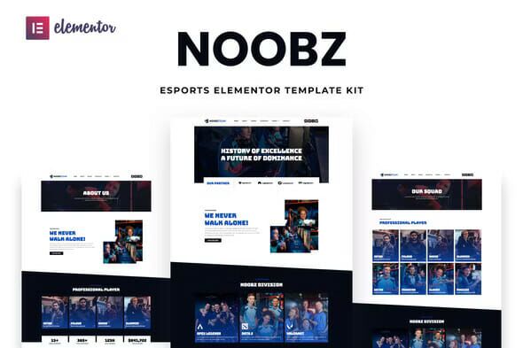 Noobz - E-sports Elementor Template Kit