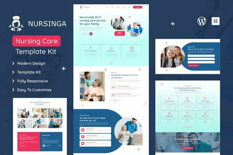 Nursinga - Nursing Home Care & Medical Elementor Template Kit