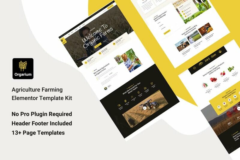 Orgarium - Agriculture Organic Farming Template Kit