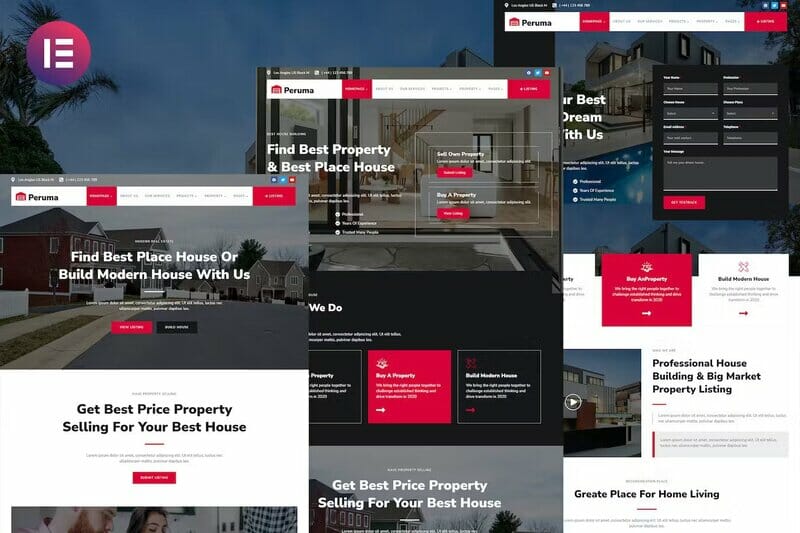 Peruma - Real Estate & Property Listing Elementor Template Kit