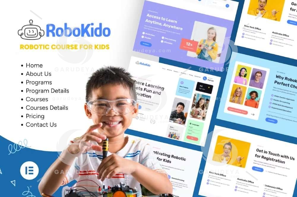 Robokido - Online Learning Courses for Kids Elementor Template Kit