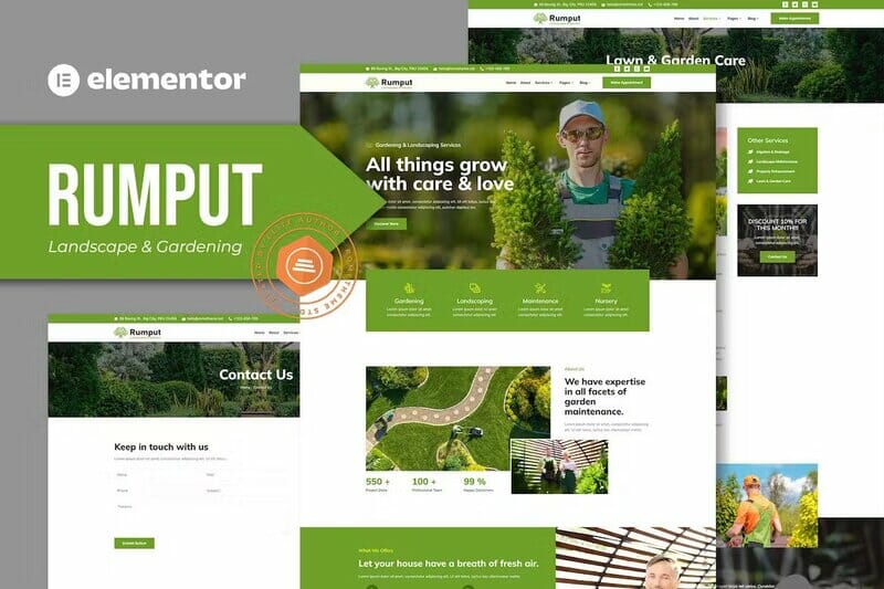 Rumput - Gardening Services Elementor Template Kit