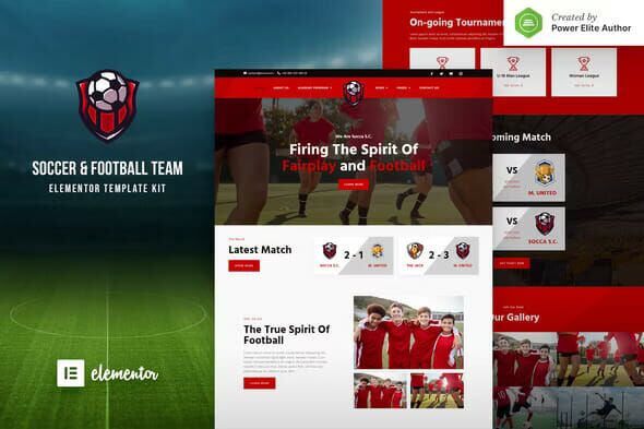 Socca – Football Team & Sports Club Elementor Template Kit