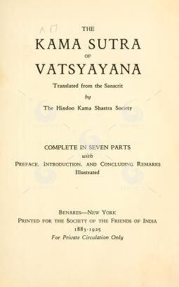 The Kama sutra of Vatsyayana