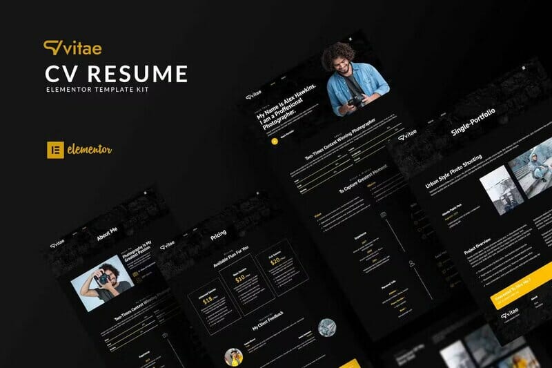 Vitae - CV Resume Elementor Template Kit