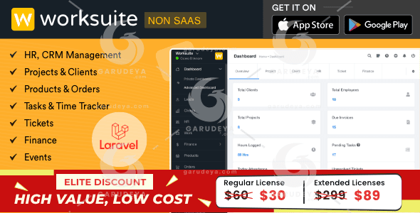 WORKSUITE Non SAAS - HR, CRM and Project Management