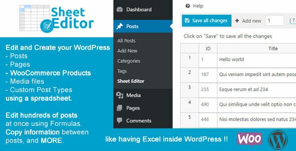 WP Sheet Editor Pro (Premium)