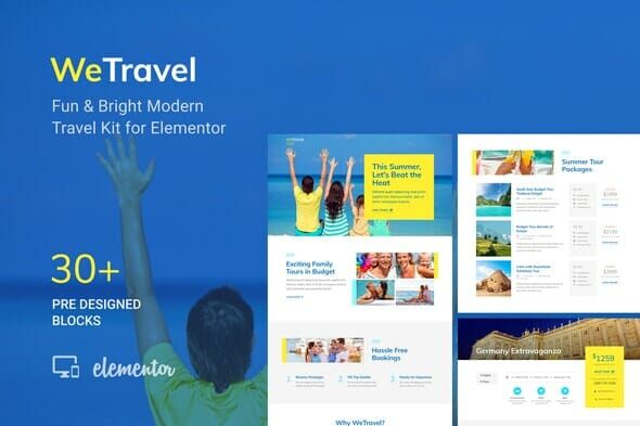 WeTravel - Travel and Tourism Elementor Template Kit