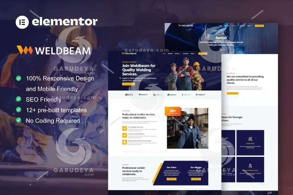 WeldBeam - Welding Services & Industrial Elementor Template Kit