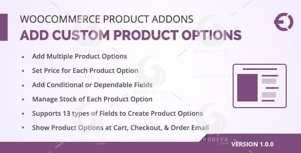 WooCommerce Custom Product Addons, Custom Product Options