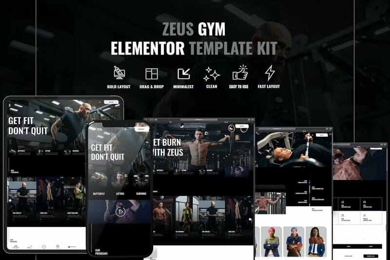 Zeus - Gym & Fitness Elementor Template Kit