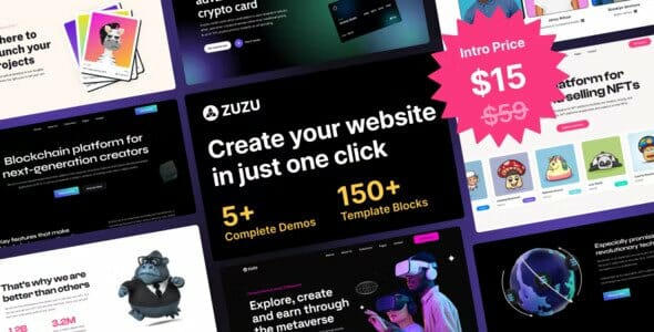 Zuzu - NFT & Crypto WordPress Theme