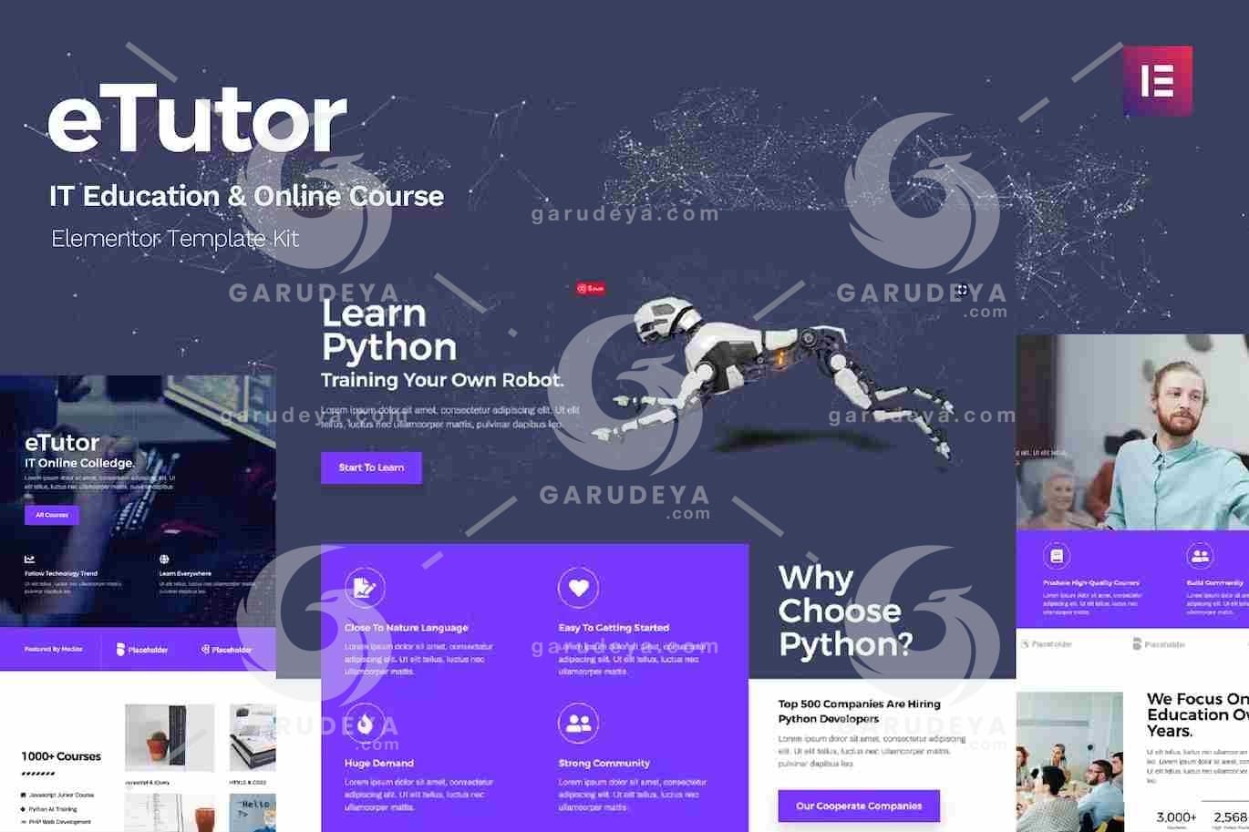 eTutor - Education & Online Course Elementor Pro Template Kit