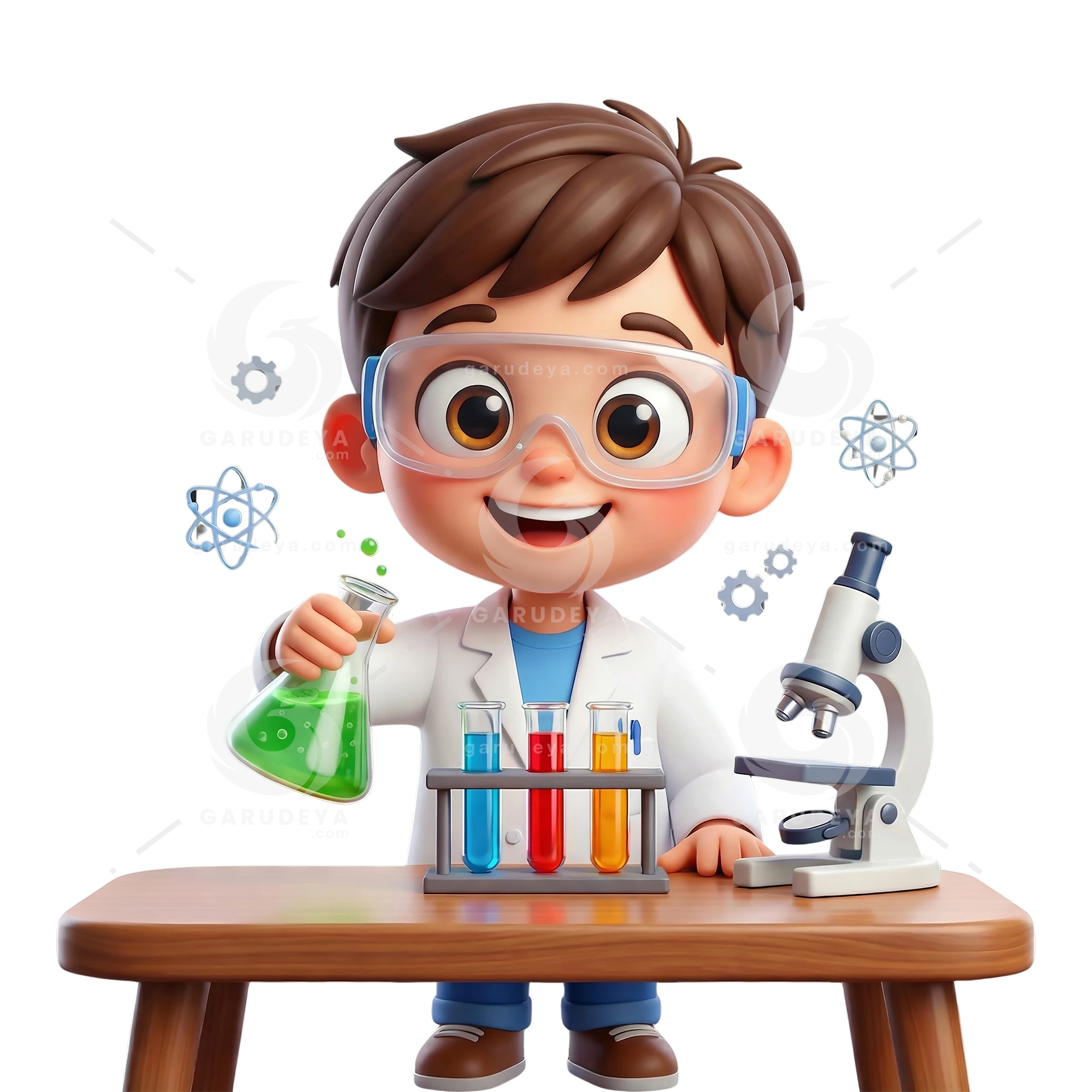 3D Cartoon Kid Science Experiment Fun
