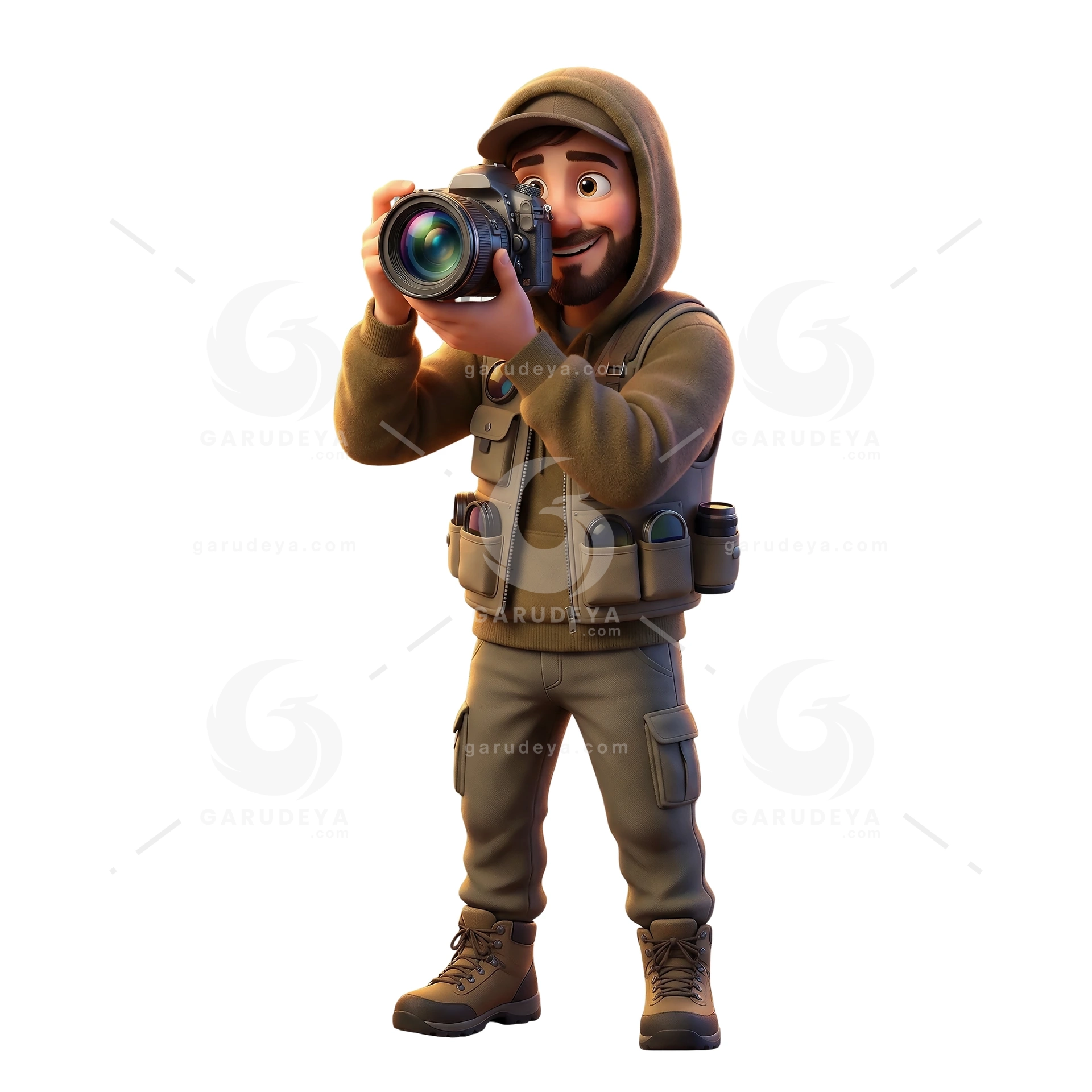 3D Cartoon Photographer Character Illustration
