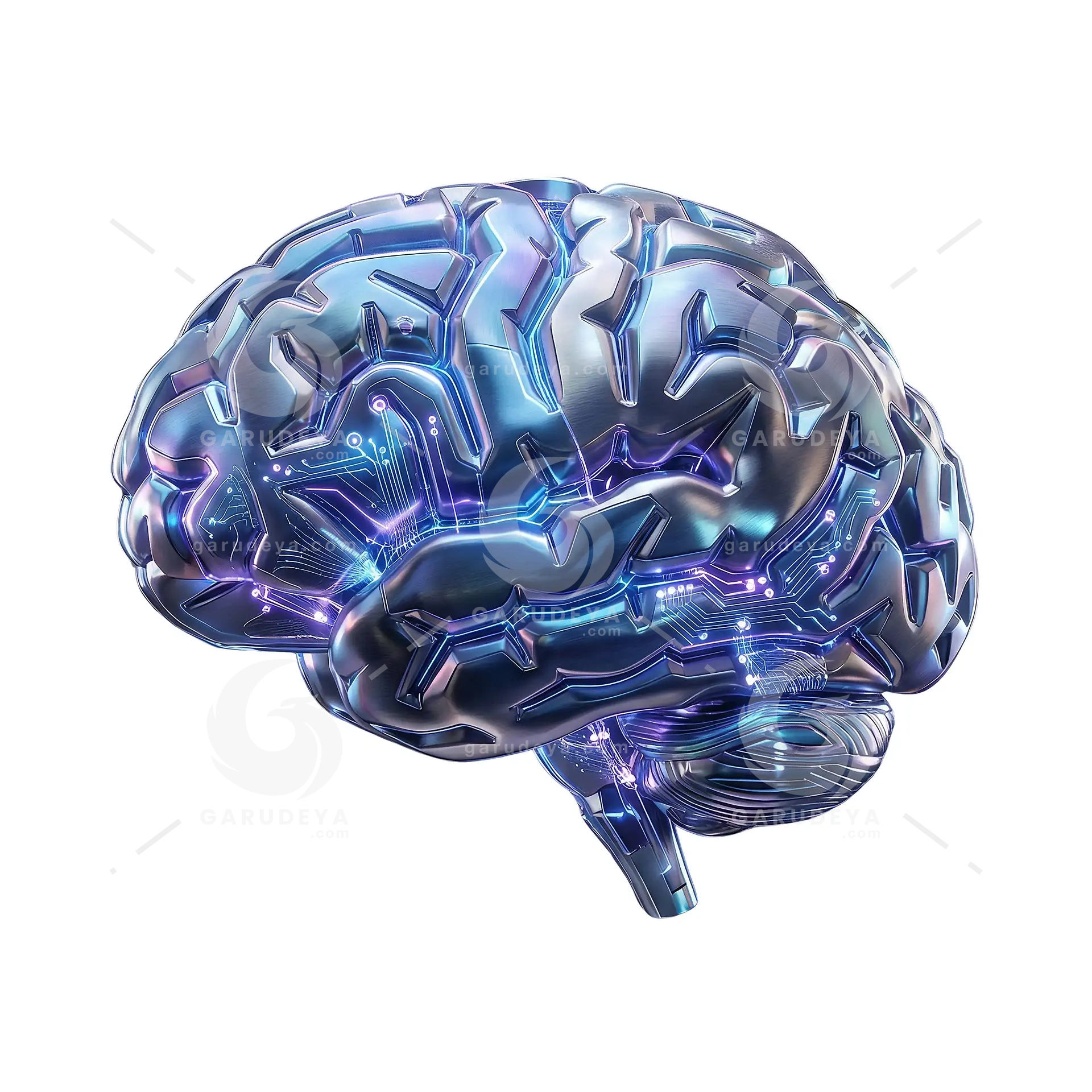 AI Brain Circuit 3D Icon