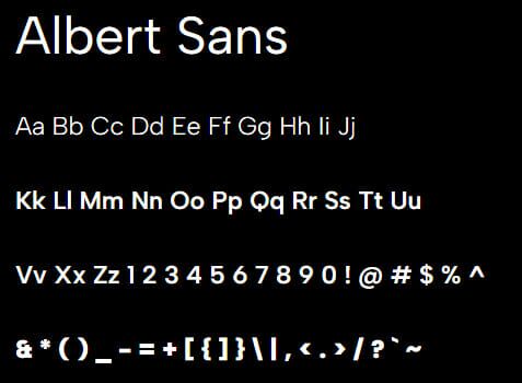 Albert Sans Font