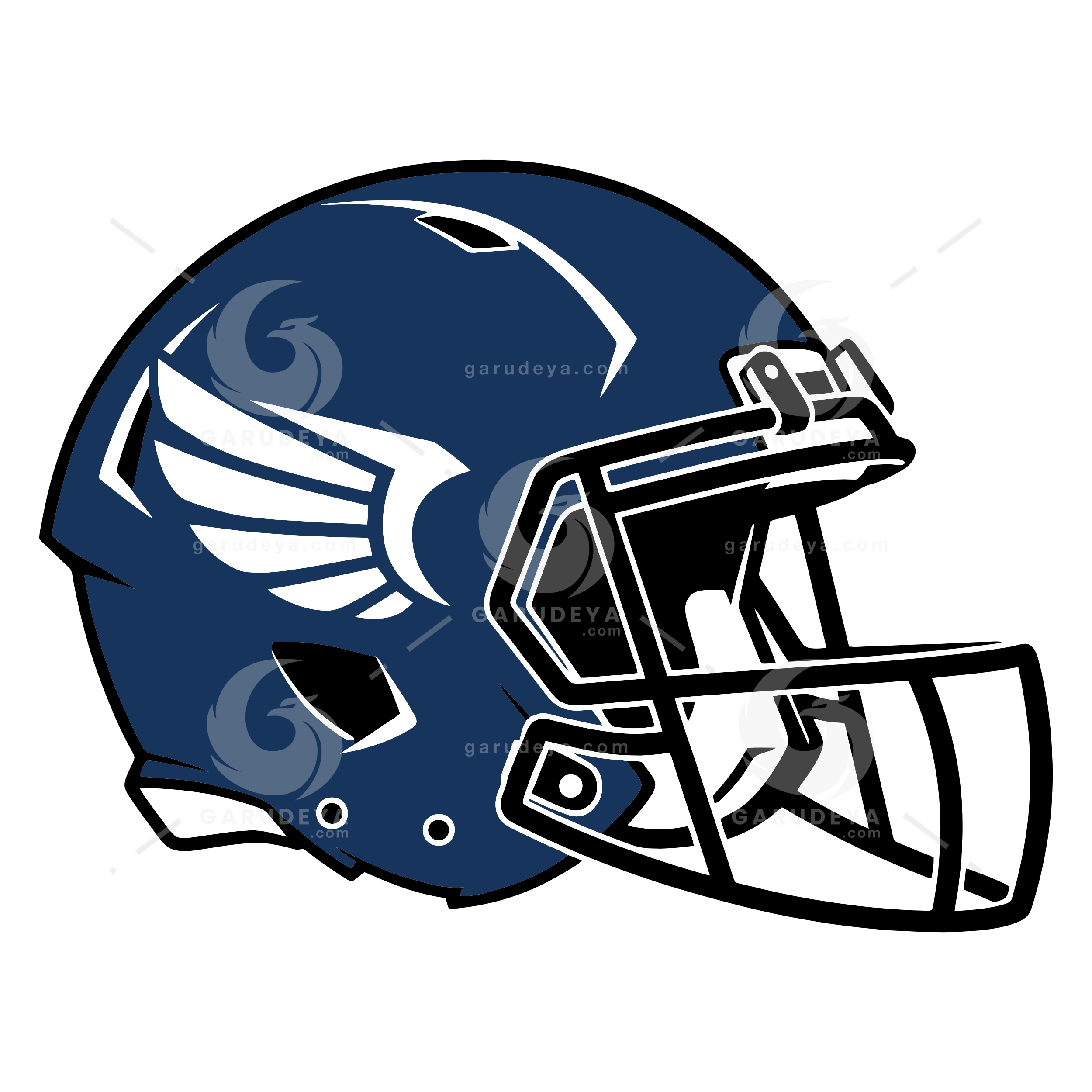 American Football Helmet Vector Clipart Illustration