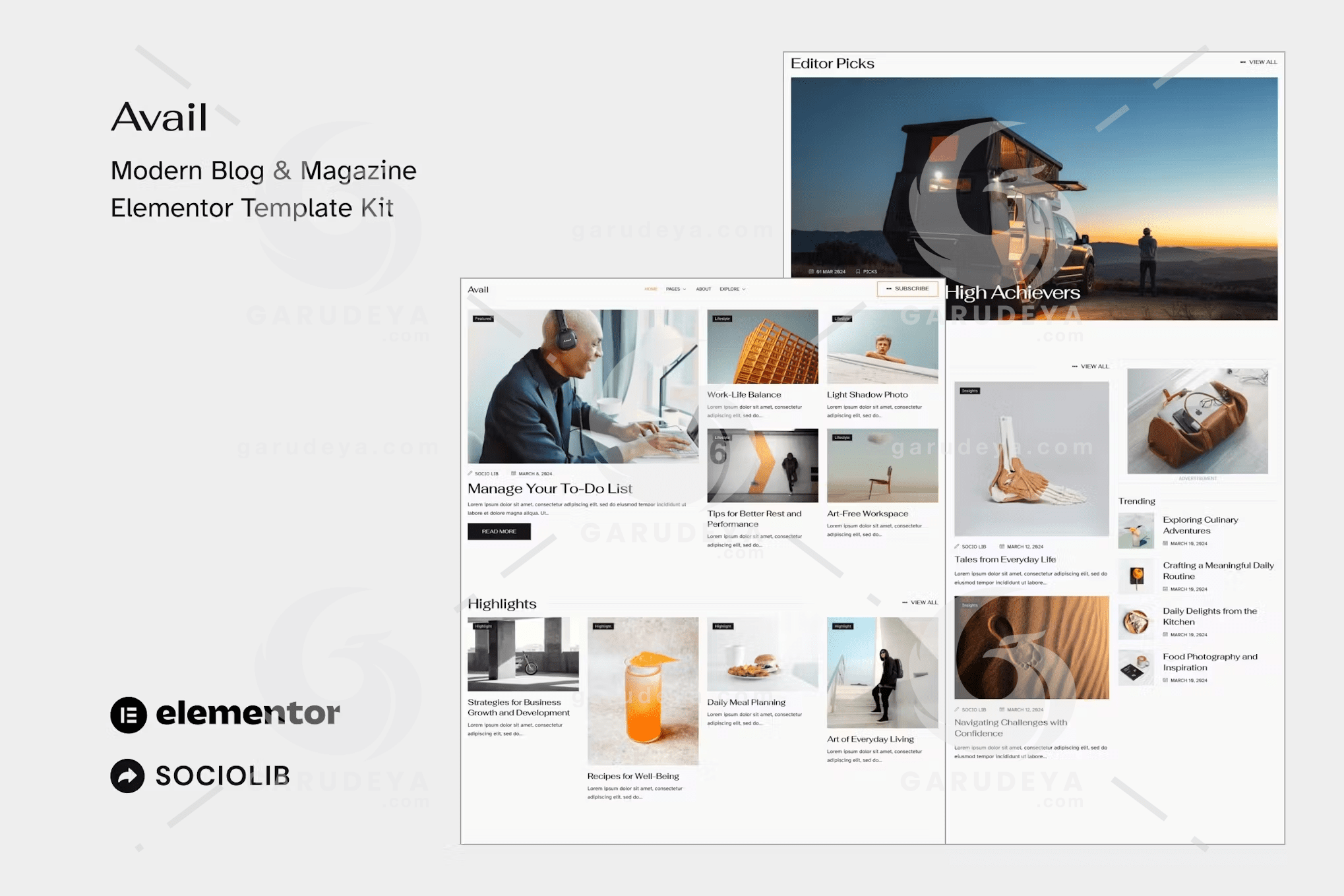 Avail - Modern Blog & Magazine Elementor Template Kit
